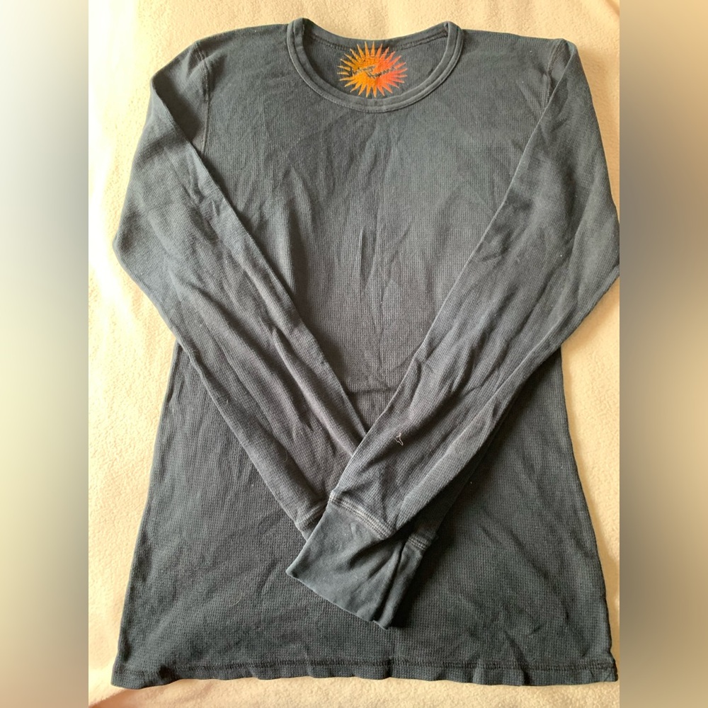 Vintage Havana Women's Dark Blue Cotton Peace Sign Long Sleeve T-Shirt L